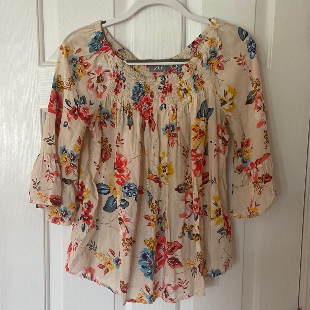 Flowered 3/4th Sleeve Blouse